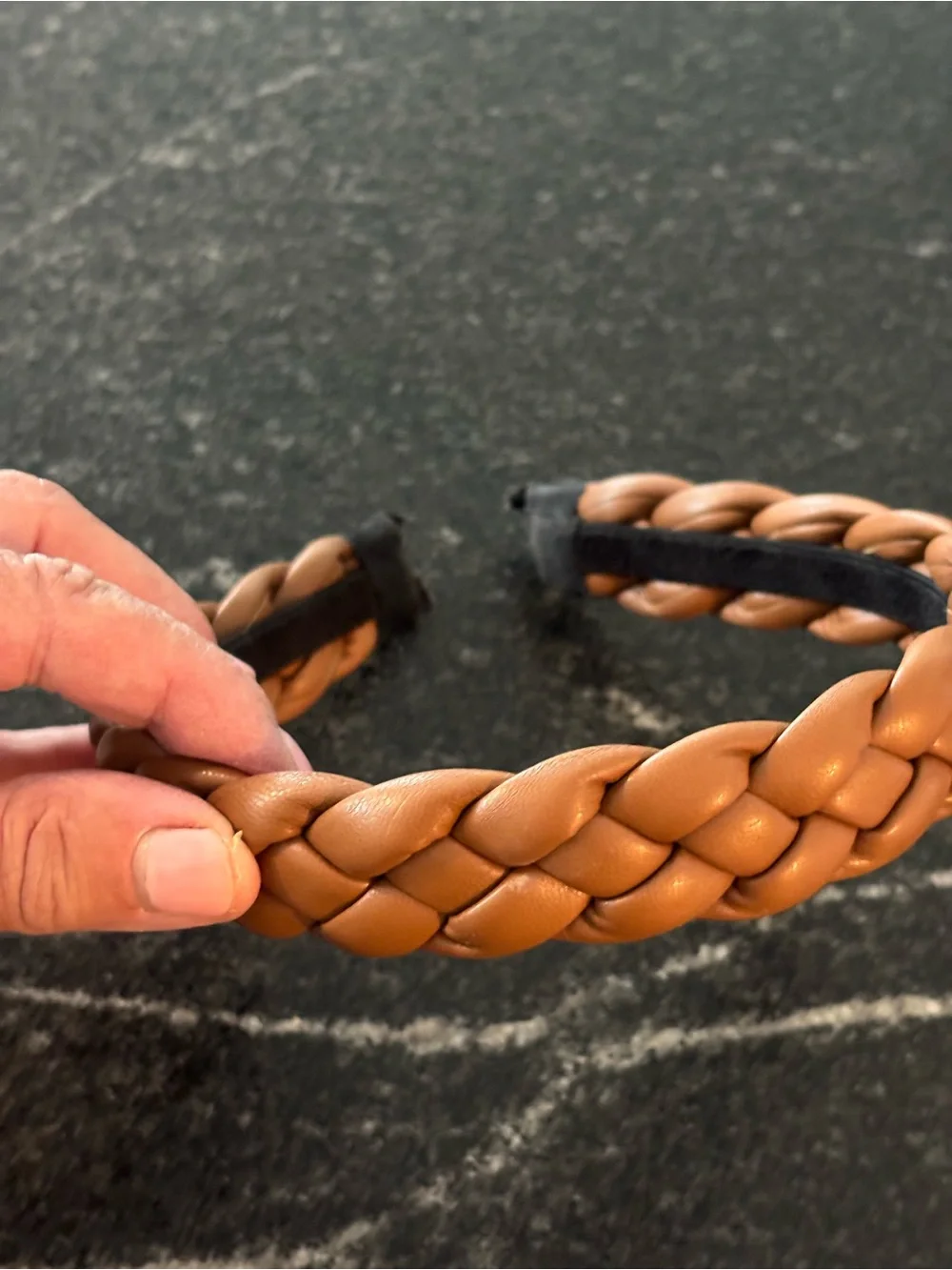 Faux leather hairband